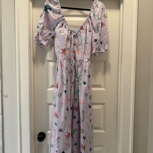 Hill House Lavender Dress with Sea Life Design